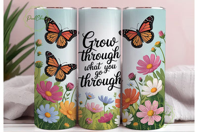 Butterfly Garden 20oz Tumbler Wrap Sublimation PixelChick 