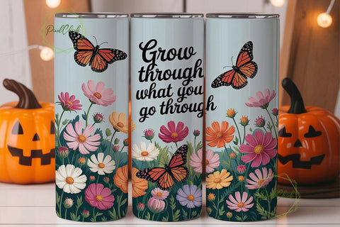 Butterfly Garden 20oz Tumbler Wrap Sublimation PixelChick 