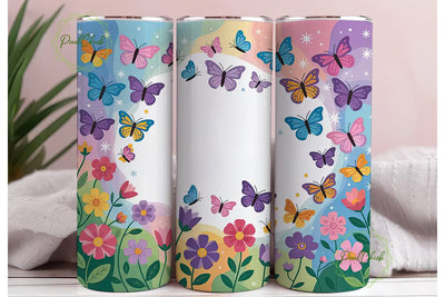 Butterfly Garden 20oz Tumbler Wrap Sublimation PixelChick 