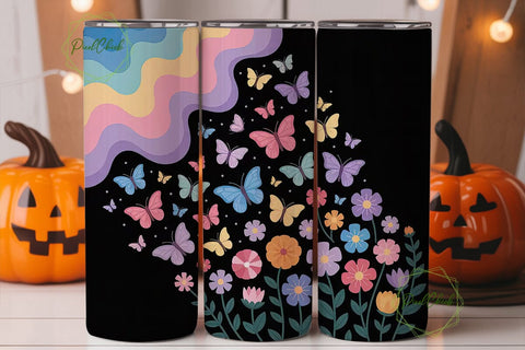 Butterfly Garden 20oz Tumbler Wrap Sublimation PixelChick 