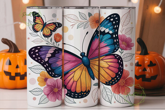 Butterfly Garden 20oz Tumbler Wrap Sublimation PixelChick 