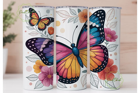 Butterfly Garden 20oz Tumbler Wrap Sublimation PixelChick 