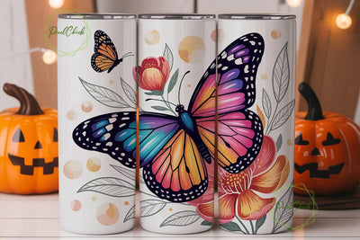 Butterfly Garden 20oz Tumbler Wrap Sublimation PixelChick 
