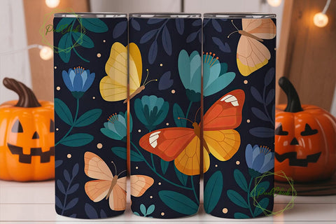 Butterfly Garden 20oz Tumbler Wrap Sublimation PixelChick 