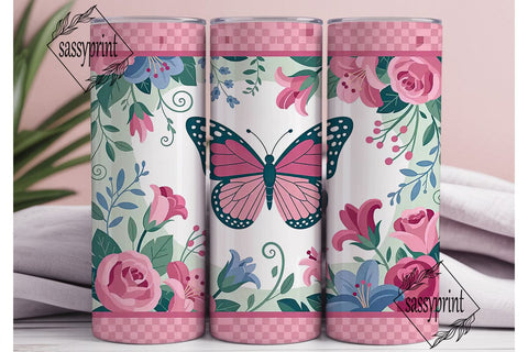 Butterfly Garden 20oz Tumbler Wrap Sublimation sassyprint 