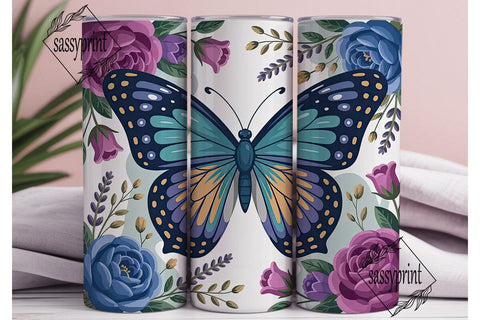 Butterfly Garden 20oz Tumbler Wrap Sublimation sassyprint 