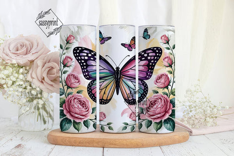 Butterfly Garden 20oz Tumbler Wrap Sublimation sassyprint 