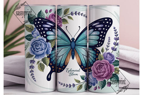 Butterfly Garden 20oz Tumbler Wrap Sublimation sassyprint 