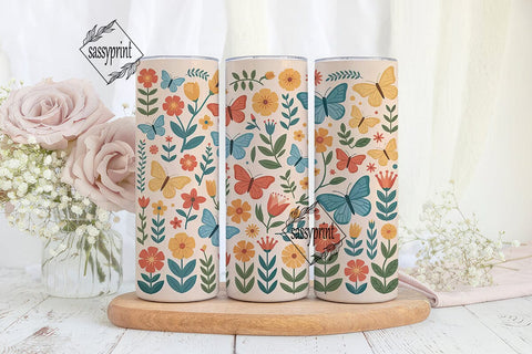 Butterfly Garden 20oz Tumbler Wrap Sublimation sassyprint 