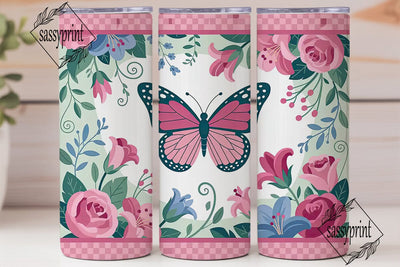 Butterfly Garden 20oz Tumbler Wrap Sublimation sassyprint 