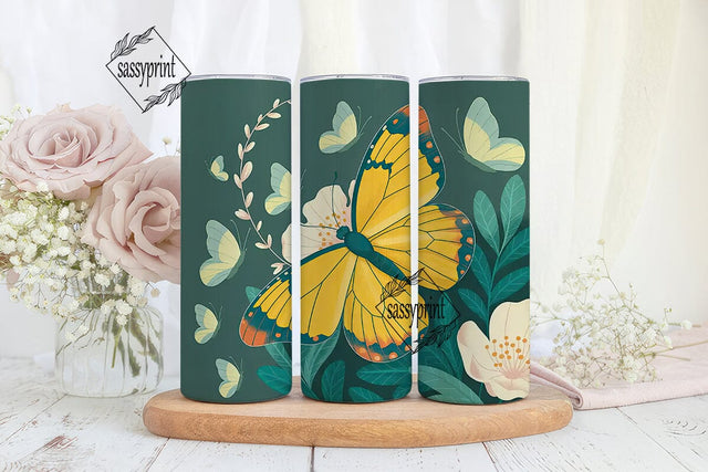 Butterfly Garden 20oz Tumbler Wrap Sublimation sassyprint 
