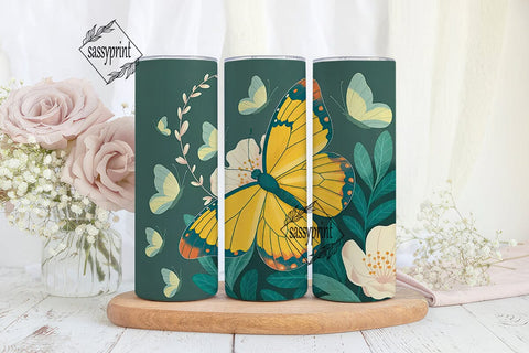 Butterfly Garden 20oz Tumbler Wrap Sublimation sassyprint 
