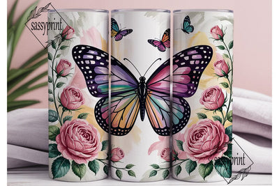 Butterfly Garden 20oz Tumbler Wrap Sublimation sassyprint 