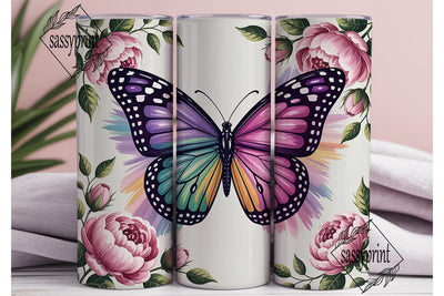 Butterfly Garden 20oz Tumbler Wrap Sublimation sassyprint 