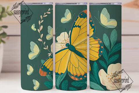 Butterfly Garden 20oz Tumbler Wrap Sublimation sassyprint 