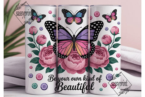 Butterfly Garden 20oz Tumbler Wrap Sublimation sassyprint 
