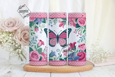 Butterfly Garden 20oz Tumbler Wrap Sublimation sassyprint 