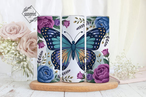 Butterfly Garden 20oz Tumbler Wrap Sublimation sassyprint 