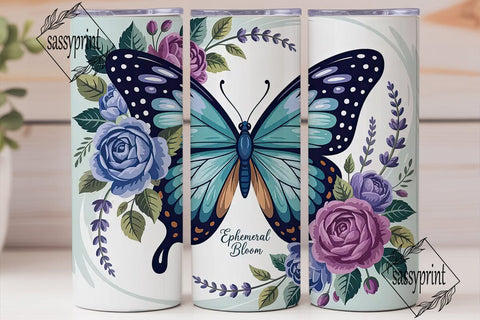 Butterfly Garden 20oz Tumbler Wrap Sublimation sassyprint 