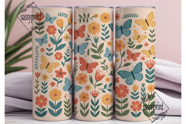 Butterfly Garden 20oz Tumbler Wrap Sublimation sassyprint 