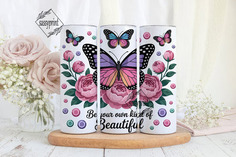 Butterfly Garden 20oz Tumbler Wrap Sublimation sassyprint 