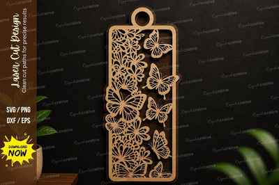 Butterfly Garden Bookmark SVG Laser Cut Bookmark File SVG Regulrcrative 