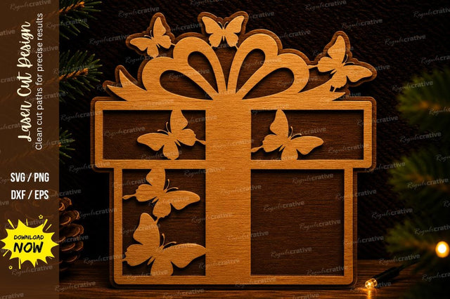 Butterfly Gift Box Laser Cut SVG Design SVG Regulrcrative 