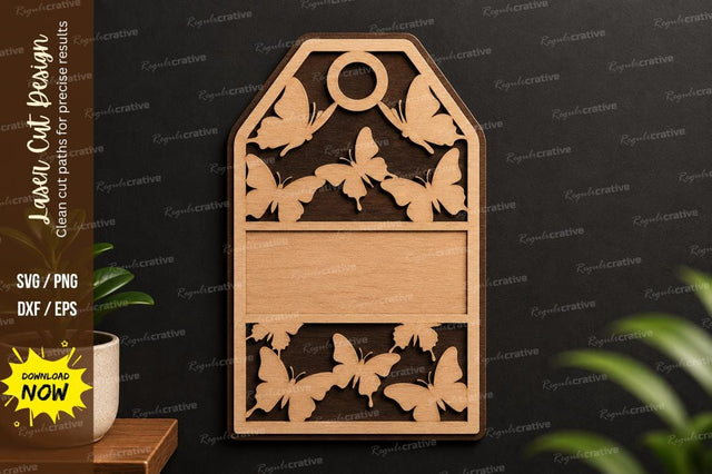 Butterfly Gift Tag laser cut svg File SVG Regulrcrative 