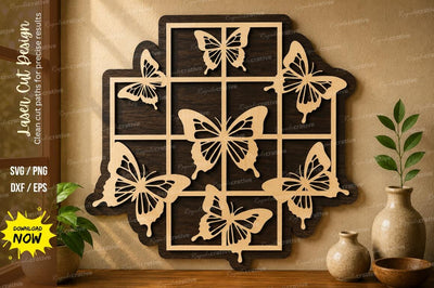 Butterfly Grid Pattern laser cut svg File SVG Regulrcrative 