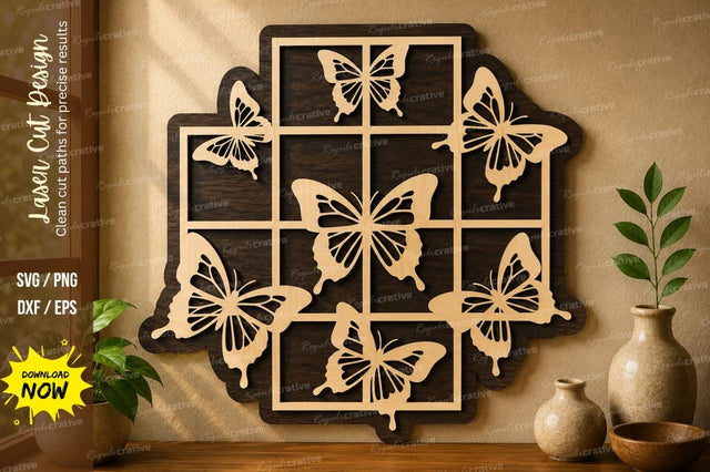 Butterfly Grid Pattern laser cut svg File SVG Regulrcrative 