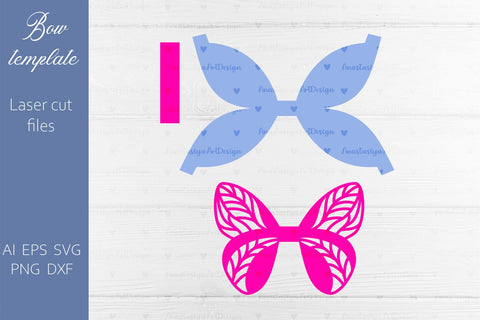 Butterfly hair bow svg, Laser cut accessories template 3D Paper AnastasiyaArtDesign 