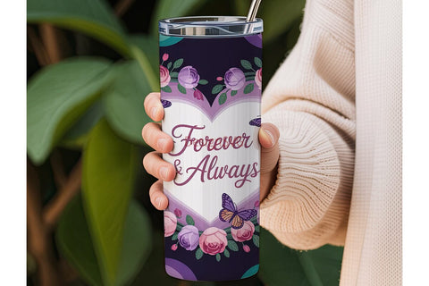 Butterfly Heart 20oz Tumbler Wrap Sublimation DesignSVG 