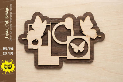 Butterfly Heart Frame laser cut svg File SVG Regulrcrative 