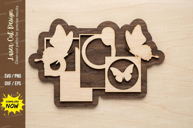 Butterfly Heart Frame laser cut svg File SVG Regulrcrative 