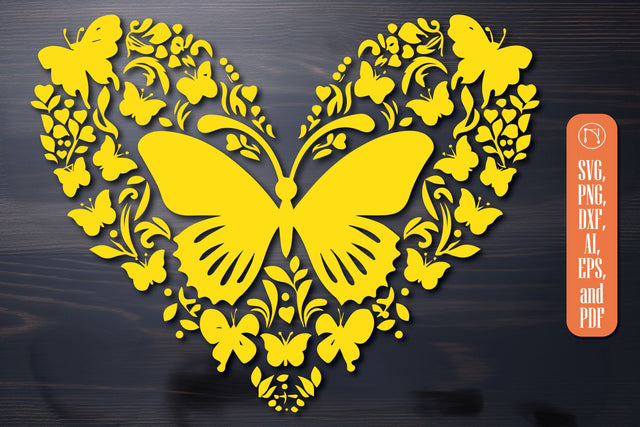 Butterfly Heart SVG Cut File Bundle SVG MD JOYNAL ABDIN 