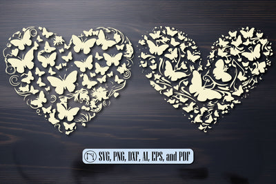 Butterfly Heart SVG Cut File Bundle SVG MD JOYNAL ABDIN 