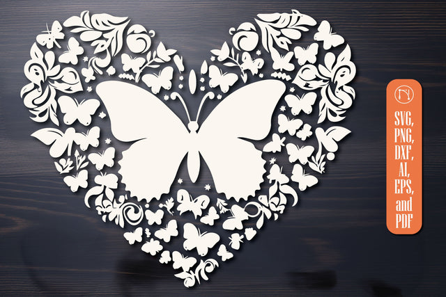 Butterfly Heart SVG Cut File Bundle SVG MD JOYNAL ABDIN 