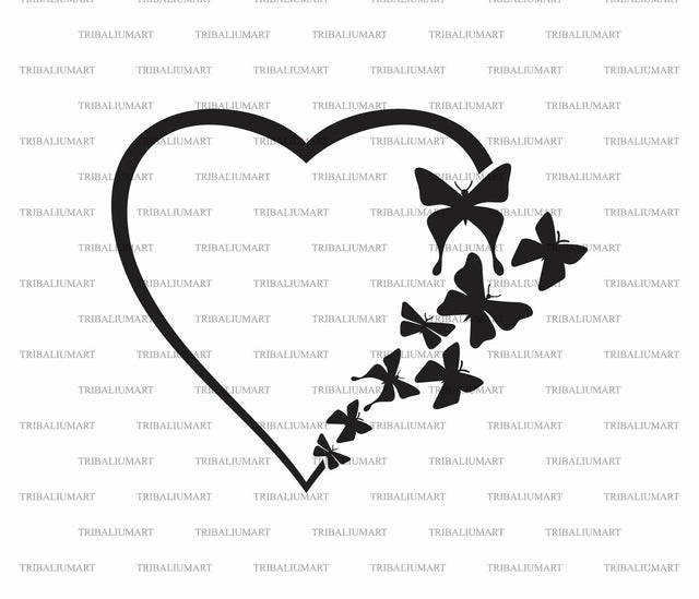 Butterfly Heart SVG TribaliumArtSF 