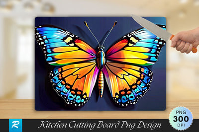 Butterfly in Vibrant Color Background Cutting Board Sublimation Regulrcrative 