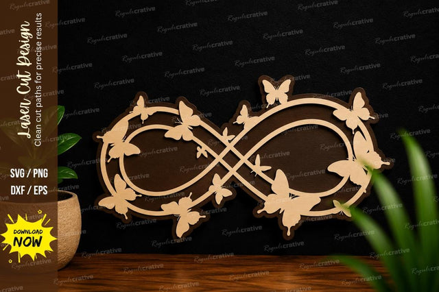 Butterfly Infinity Frame Laser Cut SVG SVG Regulrcrative 