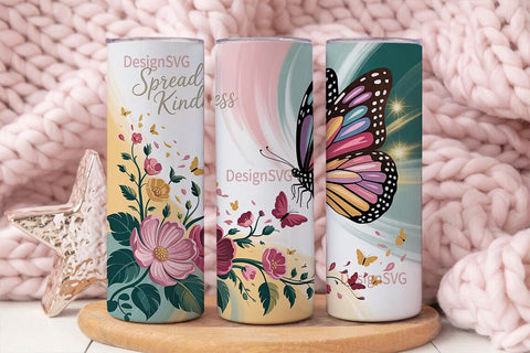 Butterfly Kindness 20oz Tumbler Wrap Sublimation DesignSVG 