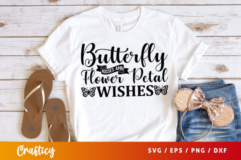 Butterfly kisses and flower petal wishes SVG Design SVG Designangry 