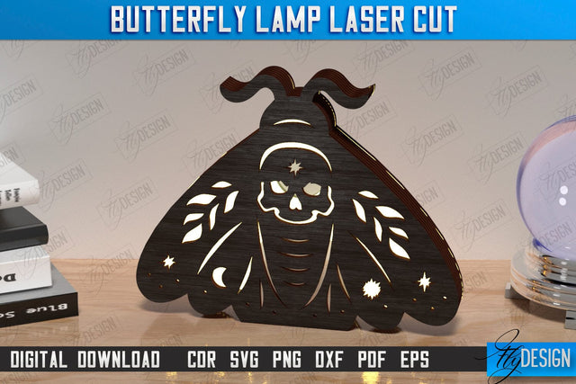 Butterfly Lamp Laser Cut | 3D Shadow Lantern | Desktop Lamp | Mystical Design | CNC File SVG Fly Design 
