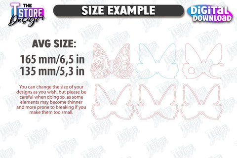 Butterfly Lamp Laser Cut Bundle | 3D Shadow Lantern | Desktop Lamp | CNC Files SVG The T Store Design 