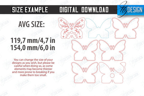 Butterfly Lamp Laser Cut Bundle | 3D Shadow Lantern | Desktop Lamp | Mystical Design | CNC Files SVG Fly Design 