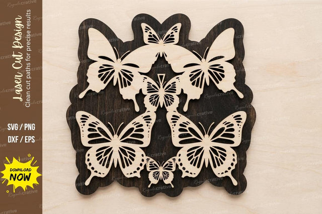 Butterfly Layered Decor laser cut svg File SVG Regulrcrative 