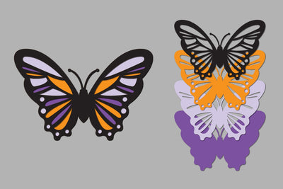 Butterfly Layered Papercut, DIY Spring Animals, DIY Butterfly 3D Paper zafrans studio 