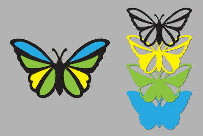 Butterfly Layered Papercut, DIY Spring Animals, DIY Butterfly 3D Paper zafrans studio 
