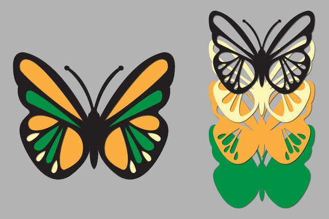 Butterfly Layered Papercut, DIY Spring Animals, DIY Butterfly SVG zafrans studio 
