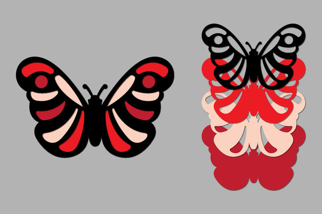 Butterfly Layered Papercut, DIY Spring Animals, DIY Butterfly SVG zafrans studio 